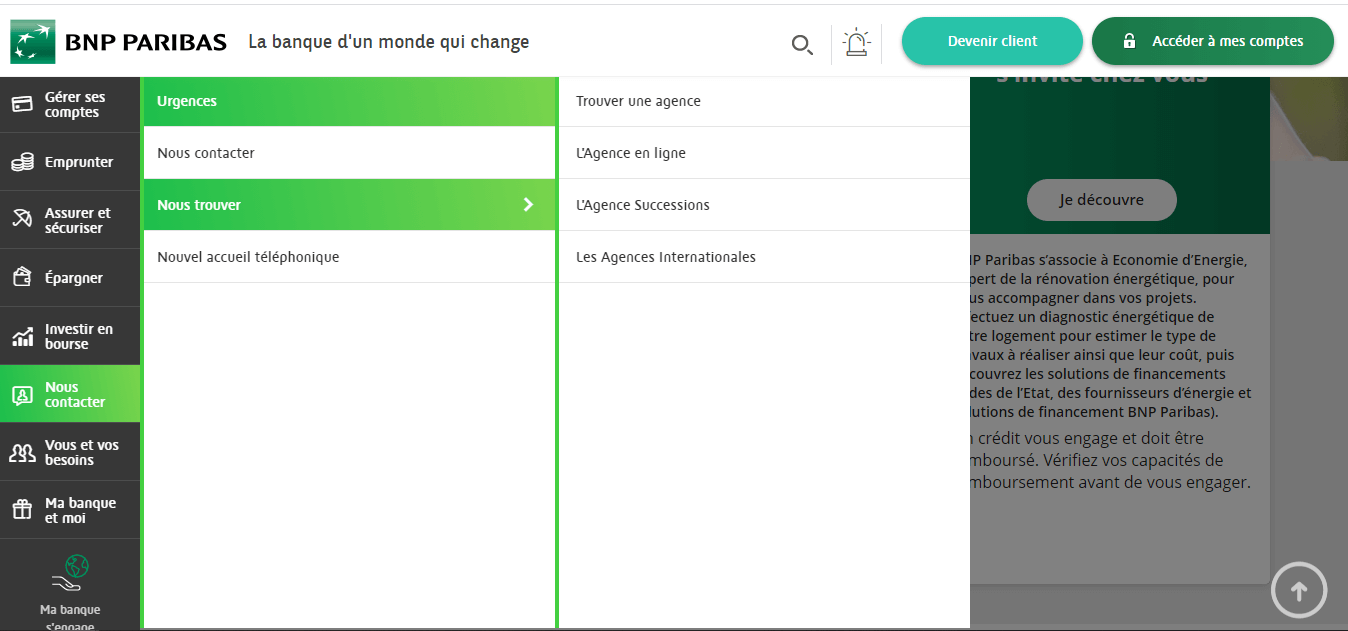 Trouver une agence BNP Paribas